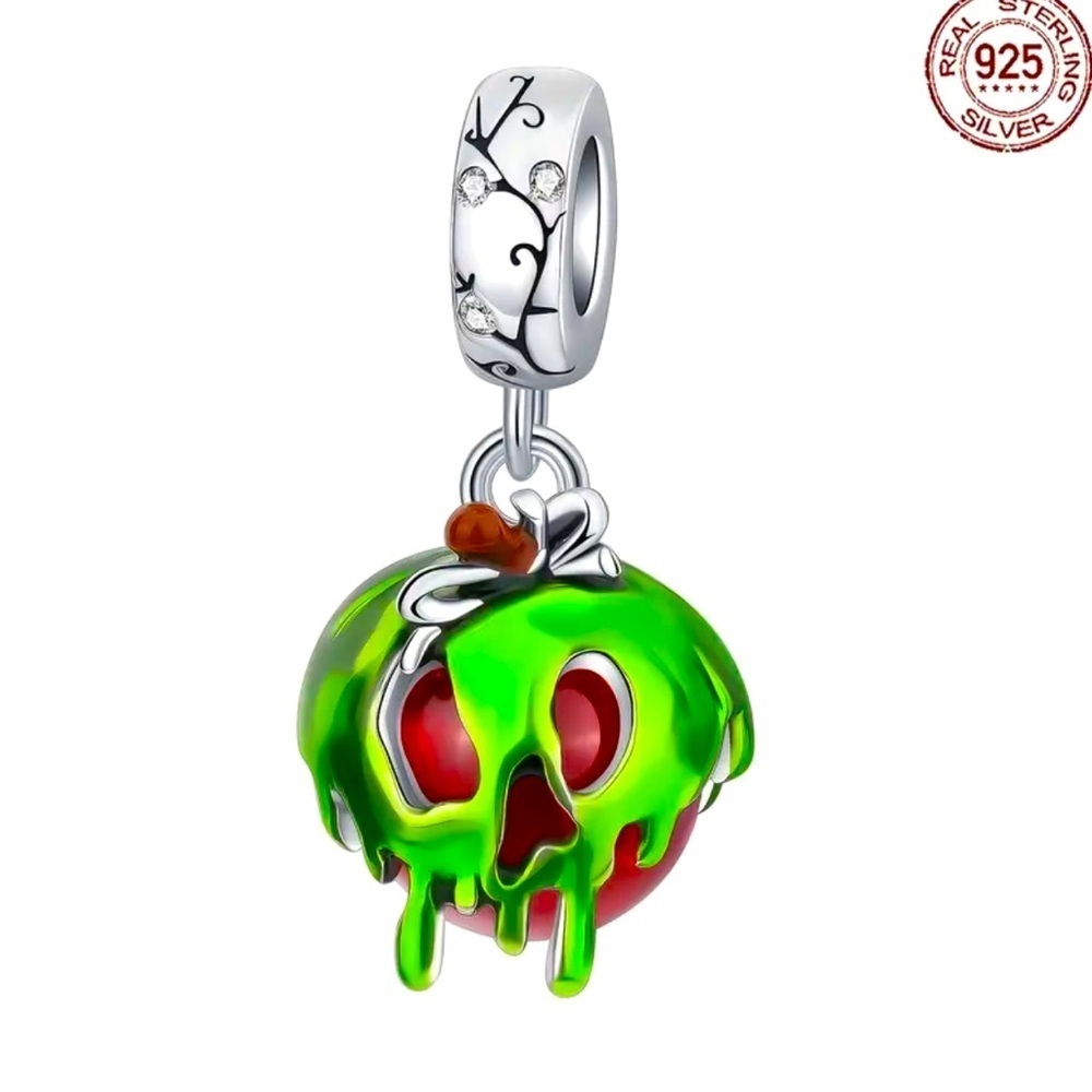925 Sterling Silver Disney Inspired Poison Apple Charm/Pendant - NWT